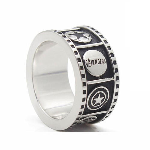 Mmarvel avengers jewelry for men personalised captain america shield rings wholesale